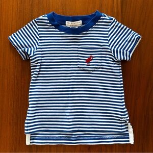 TBBC the Beaufort bonnet company blue and white striped tee size 6-12 months
